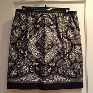 LOFT Silk, Patterned Skirt